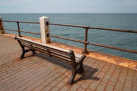 Bench at the coastの写真素材