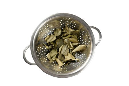 Stainless steel colanderの写真素材