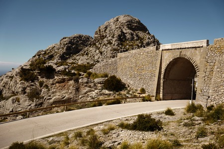 Car tunnel in the mountain