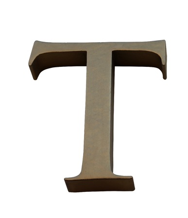 Letter T. Isolated on white backgroundの写真素材