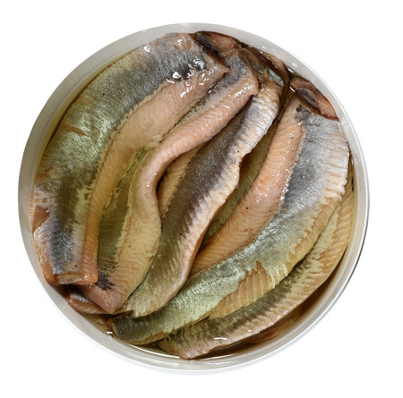 Top view of marinated herringの写真素材