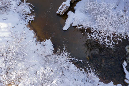 Aerial view of riverの写真素材