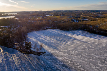 Aerial frozen waterの写真素材