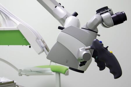 surgical microscope in a new dental clinic. dental microscopeの写真素材
