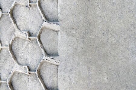 trail of car wheel on sand offroad travel isolated backgroundの写真素材