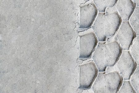 car track in the sand. travel concept. active rest. background with car trace. close upの写真素材