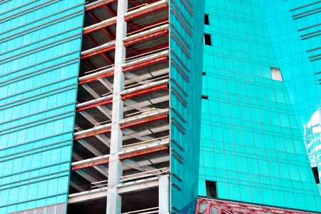 construction site. production of apartment buildings. construction of an office building in the...