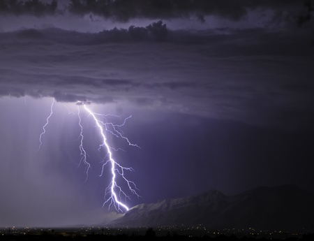 Lightning striking the Catalinasの写真素材