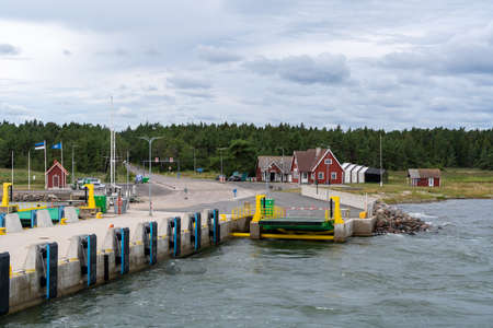 Estonia, Triigi - 2021.07.19 - Port of Triigi, Saaremaa island. 

View of the pier and the pier buildings.のeditorial素材