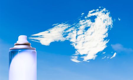 Spray clouds into skyの写真素材