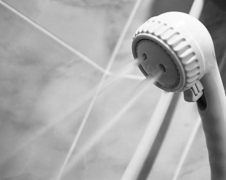 Bathroom Showerhead Closeupの写真素材