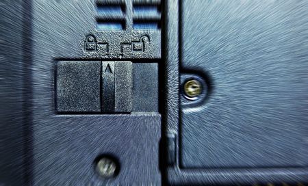 Laptop Battery Lockの写真素材
