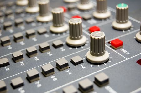 closeup of a studio mixer