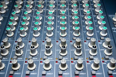 closeup of a studio mixer