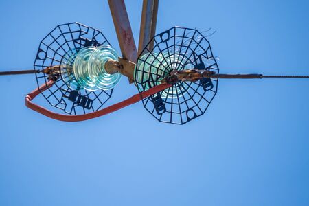 Power grid Thunder protection wireの写真素材