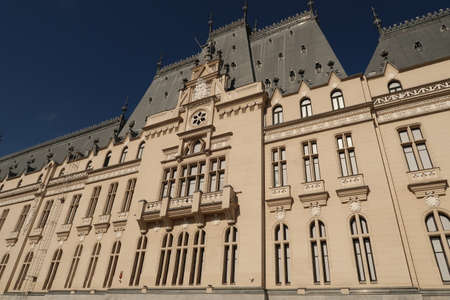Impressive facade of Iasi famous Palace of Culture, Romania 2021のeditorial素材