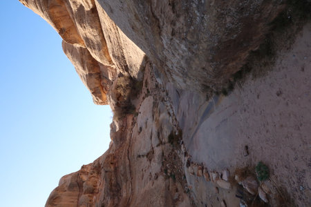 The al madras trail, famous film set in Petra, Jordan 2021の写真素材
