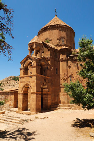The Armenian Cathedral of the Holy Cross on Akdamar Island on Lake Van, Van Gの写真素材