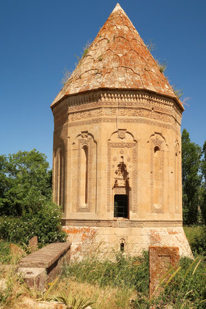 The beautiful Halime Hatun tomb, grave, mausoleum, Halime Hatun Kの写真素材