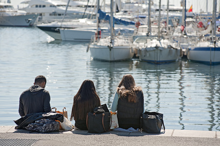 braek for lunch at portの写真素材