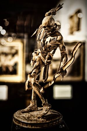 statue of a awful whute dancing skeletonのeditorial素材