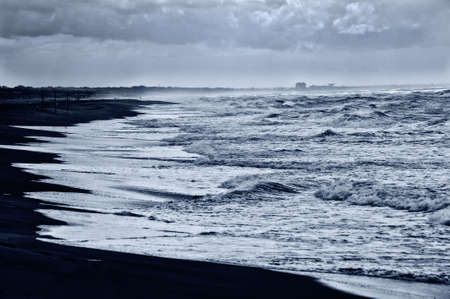 terrible wawes in the sea in a stormy dayの写真素材