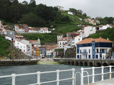 View of the port of Cudillero, Asturias, Spainの写真素材