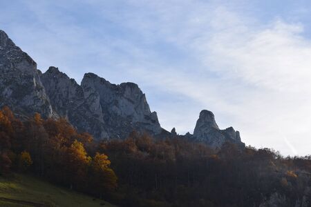 View of the Sotres mountains, Asturias, Spainの写真素材