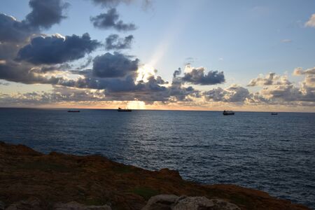 view of the coast of Avil?s, Asturias, Spainの写真素材
