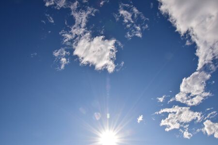 view of the sky on a sunny dayの写真素材