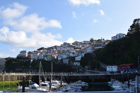 view of Lastres, Asturias, Spainの写真素材