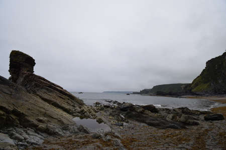 view of Portizuelo beach in Barcia, Luarca, Spainの写真素材