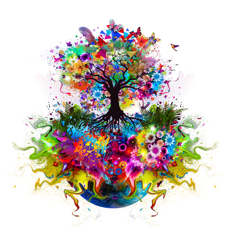 Floral colorful backgroundの写真素材