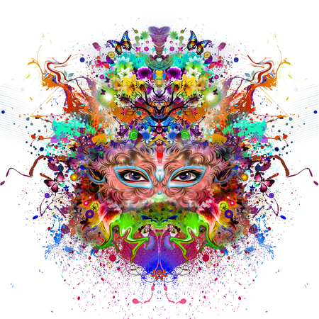 Abstract and mystic woman faceの写真素材