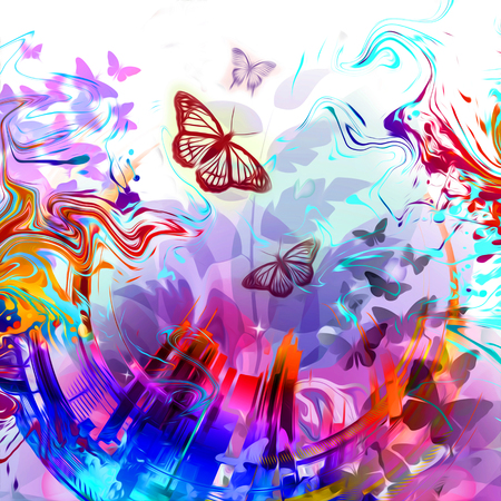 Abstract colorful flowersの写真素材