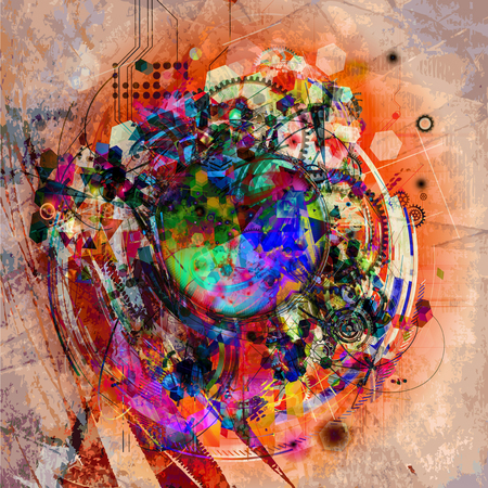 Abstract grungy colorful backgroundの写真素材