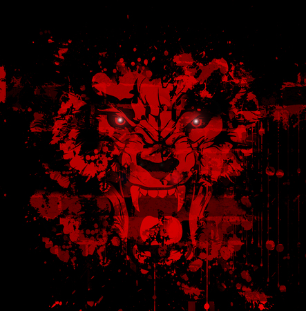 angry wolfの写真素材
