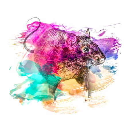 Abstract creative illustration with colorful ratの写真素材