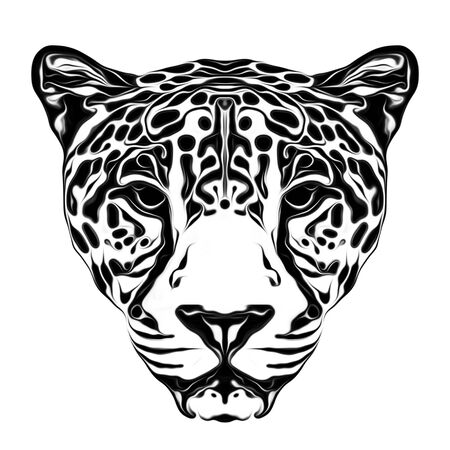 leopard head with creative abstract element on backgroundの写真素材
