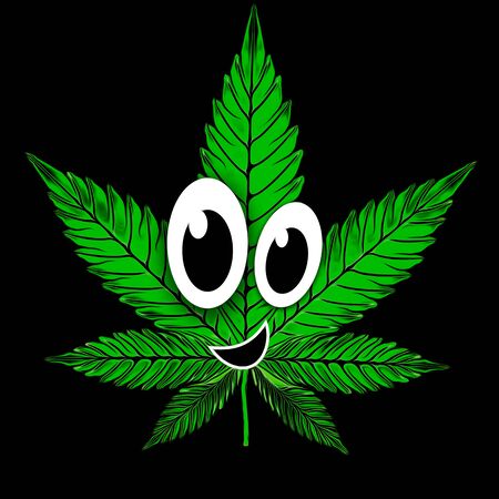 illustration of green hamp leafの写真素材