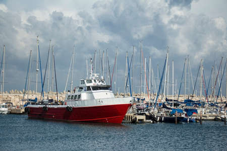 boats in marinaの写真素材