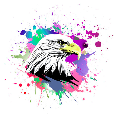 american eagle with splash artの写真素材