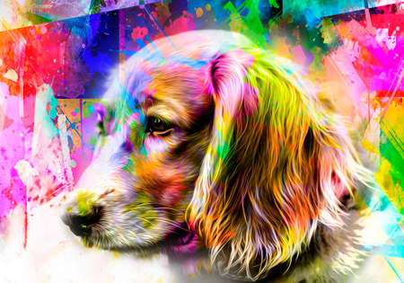 background with colorful splashes color artの写真素材