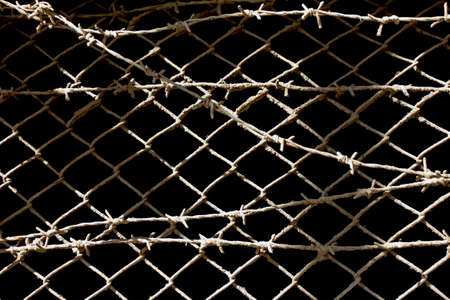 link fence with wire in prison