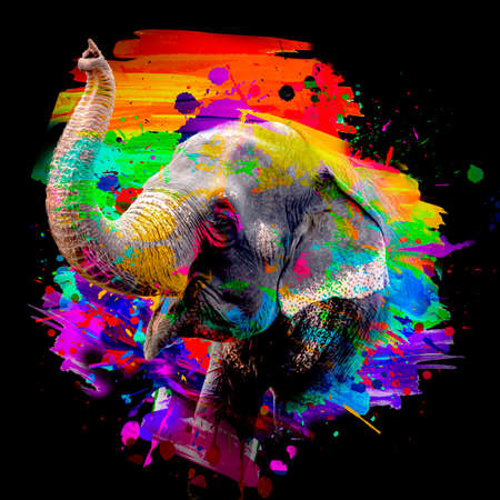 elephant with backgroundの写真素材