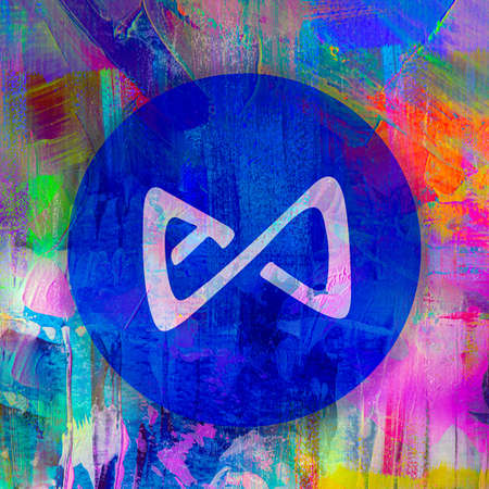 celsius cryptocurrency coin on colorful background, cryptocurrency conceptの写真素材