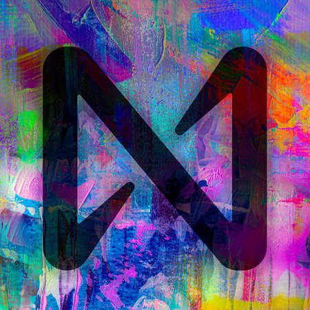 near cryptocurrency coin on colorful background, cryptocurrency concept