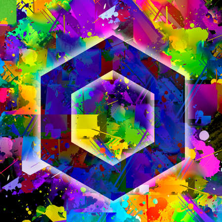 chainlinkcryptocurrency coin on colorful background, cryptocurrency conceptの写真素材