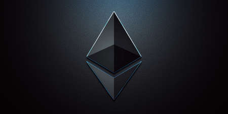 ethereumcryptocurrency coin on colorful background, cryptocurrency concept
