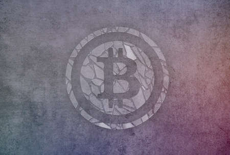 bitcoin cryptocurrency coin on colorful background, cryptocurrency concepの写真素材